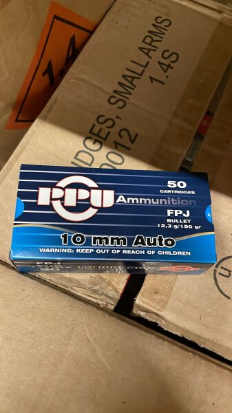 PPU Patronen 10mm Auto VMFK, 12,3/190grs/FPJ 50 Stk.